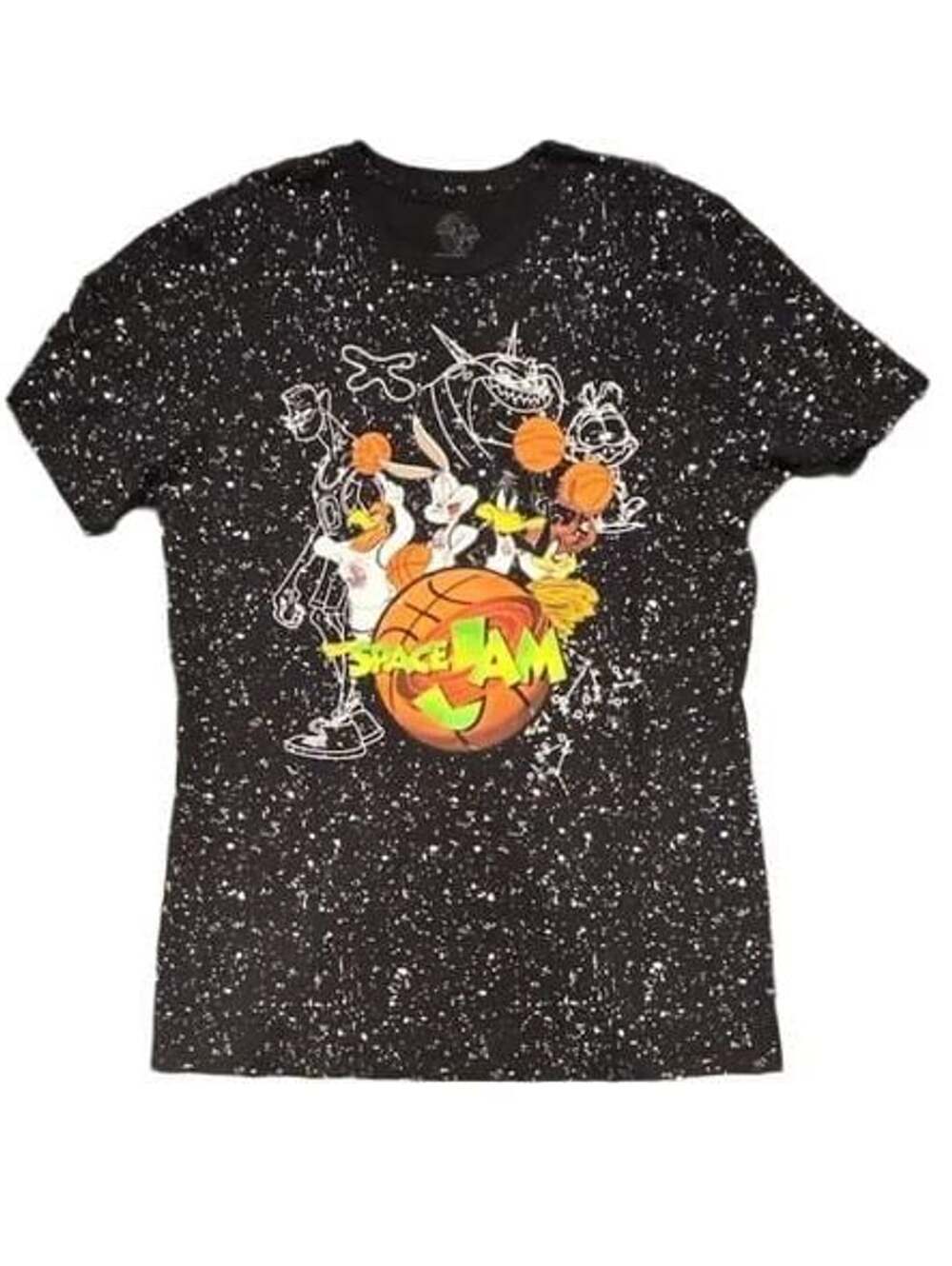 Space Jam Looney Tunes Tune Squad Splatter T-Shirt Black Size M